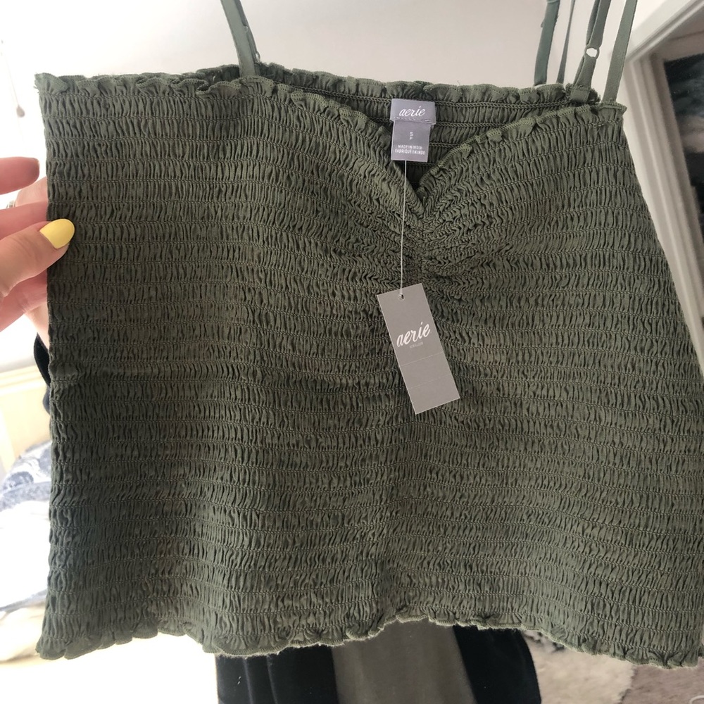 NWT Ruched Aerie Crop Tank Top